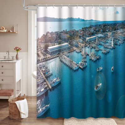 Rideau de douche moderne avec 12 crochets