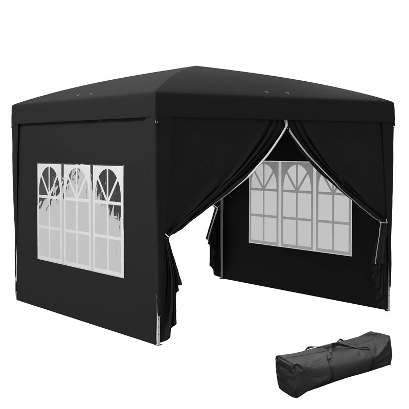 Medberry 3m x 3m Steel Pop-up Gazebo, Black