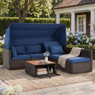 6 - Person Modular Patio Conversation Set with Cushions