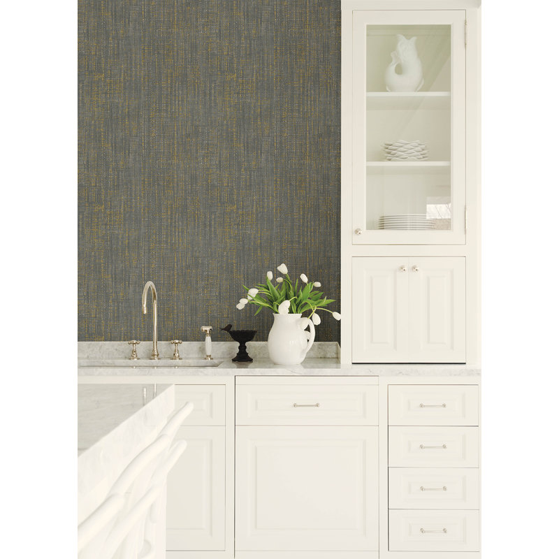 Papier peint tissé en rotin, Gris