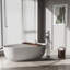 Robinet de baignoire sur pattes à deux poignées avec douchette sur pied-73044563