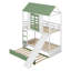 Lit superposé en bois simple au-dessus de simple en forme de maison avec lit gigogne et glissade convertible