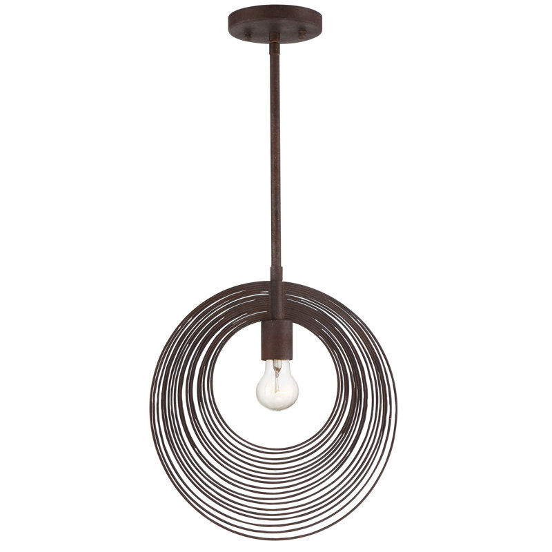 Luminaire suspendu géométrique 1 lumière Gagarin, H 15 po x l 14 po x P 2,3 po, Bronze forgé