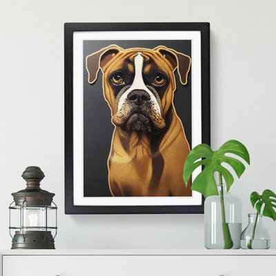 Boxer Dog Gold Leaf Vol.2 1 Piece Single Picture Frame Wall Art