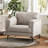 37.8W'' Oversized Upholstered Linen Accent Chair For Living Room & Bedroom – Modern Comfy Armchair With Metal Legs(Set Of 2)-1620387954