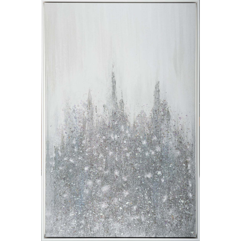 " Silver Forest ", White, Gray, 61" H x 39" W x 2" D