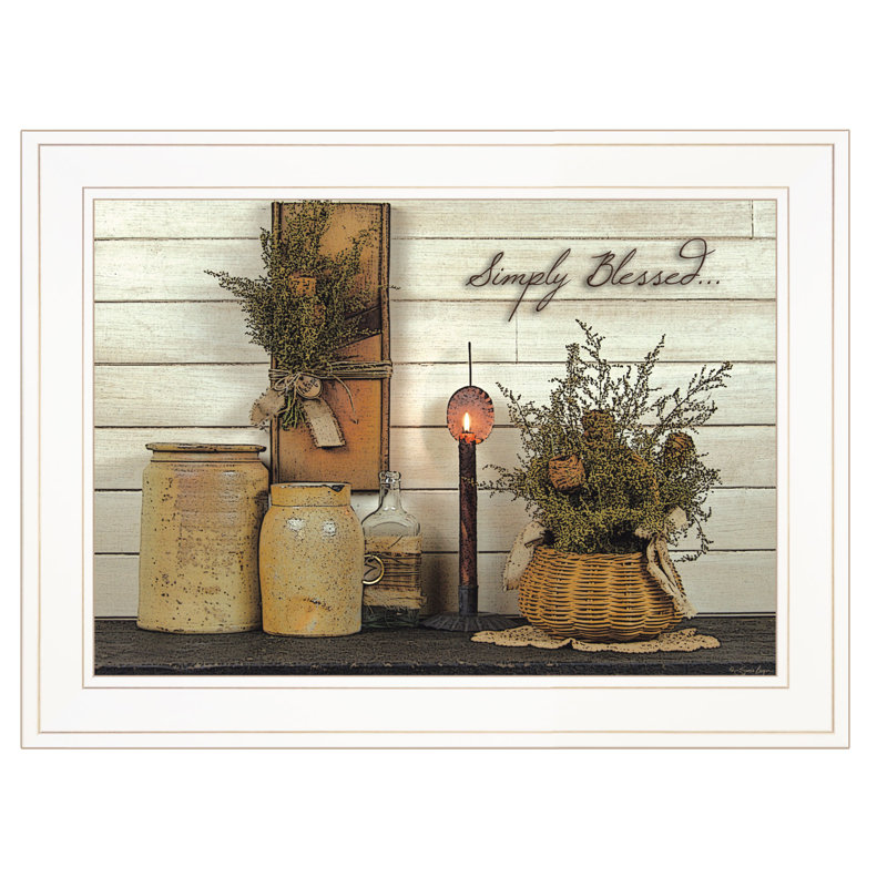 "Simply Blessed", décoration murale encadrée pour le salon, la chambre à coucher et la maison de campagne par Susan Boyer