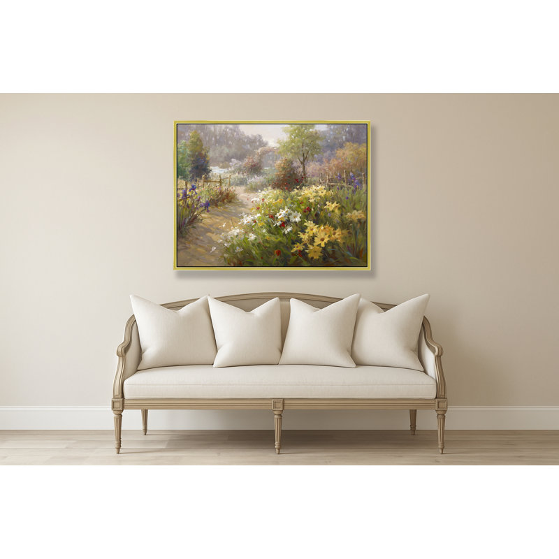 Golden Hour Garden Path Print, 32" H x 42" W, Gold