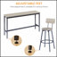 Ensemble de table de salle à manger 4 pièces avec table fixe, tabourets ergonomiques et design industriel pour un confort moderne-2040415885-2040415886-2040415887