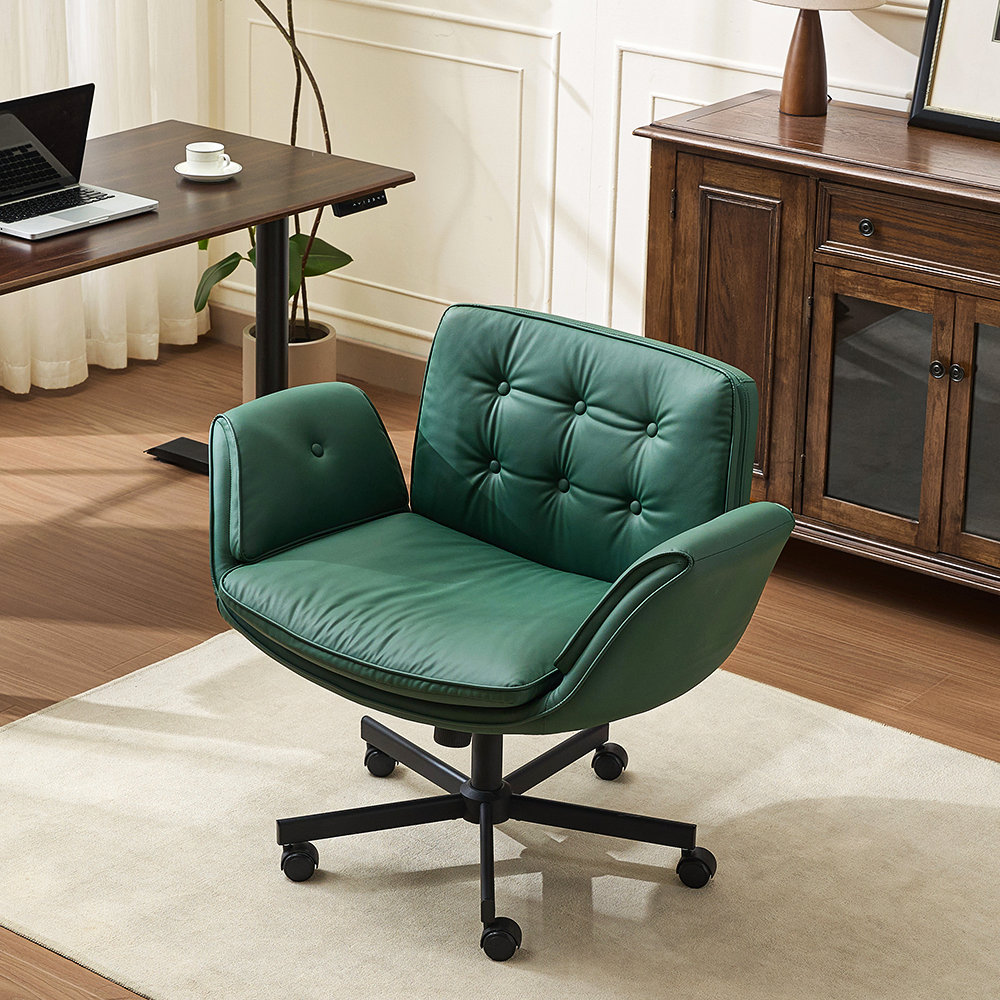 Office Chair with Lumbar Support, Black, Green