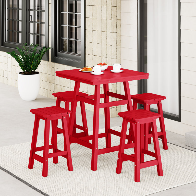 Ensemble de comptoir carré 5 pièces Laguna, Rouge
