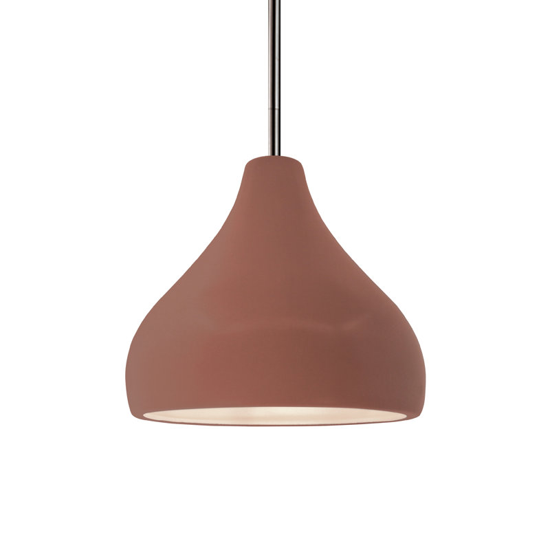 Luminaire suspendu à 1 lumière Meydan, Argile du Canyon, H 7,25 po x l 8 po x P 8 po, Nickel brossé