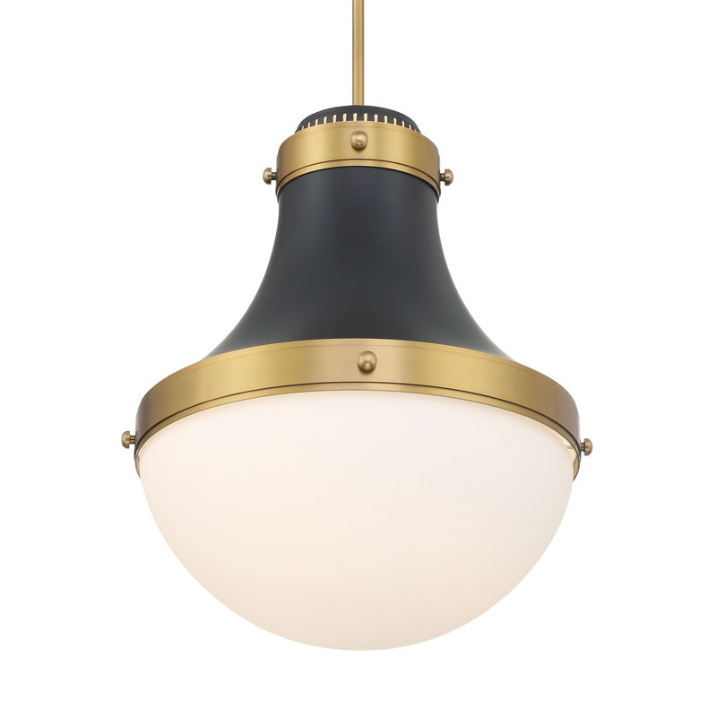 1 LIGHT PENDANT, Legacy Brass/Dark Matte Black