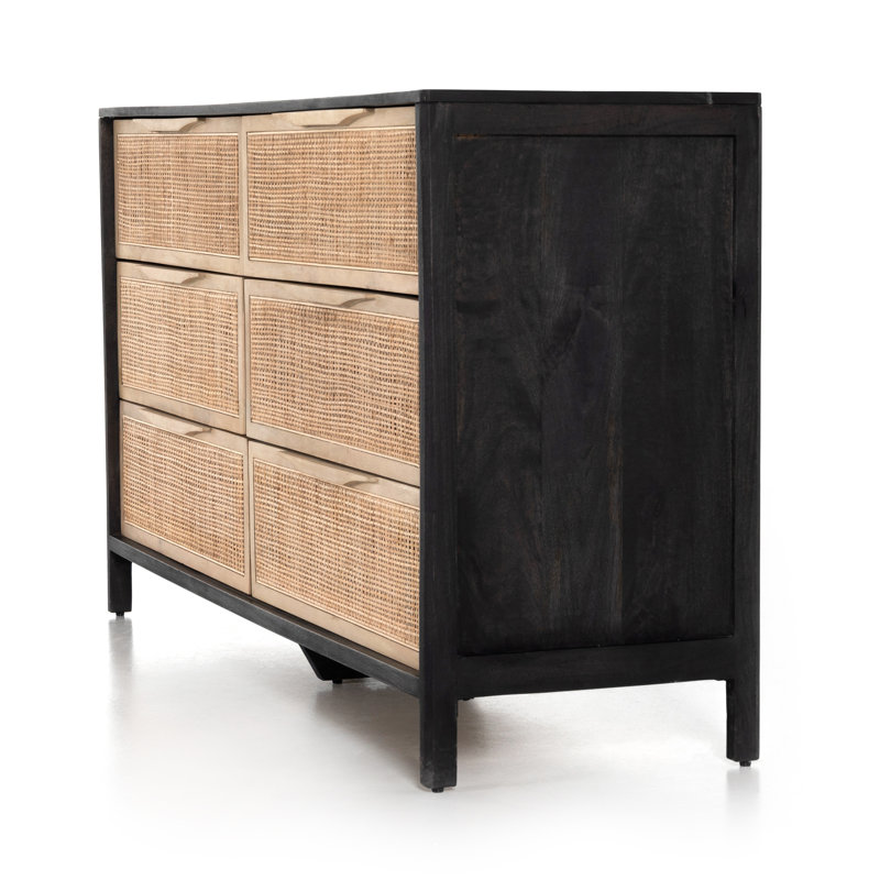 Sydney 6 Drawer Dresser, Beige/Black