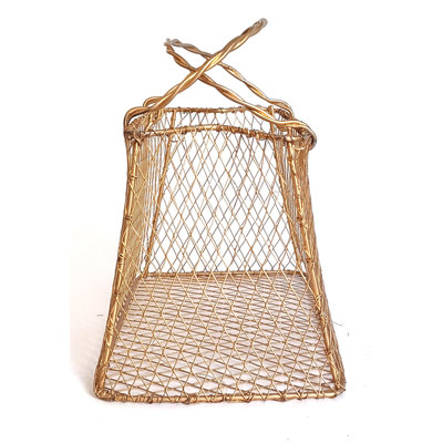 Wire Bag Tote Gold Tone