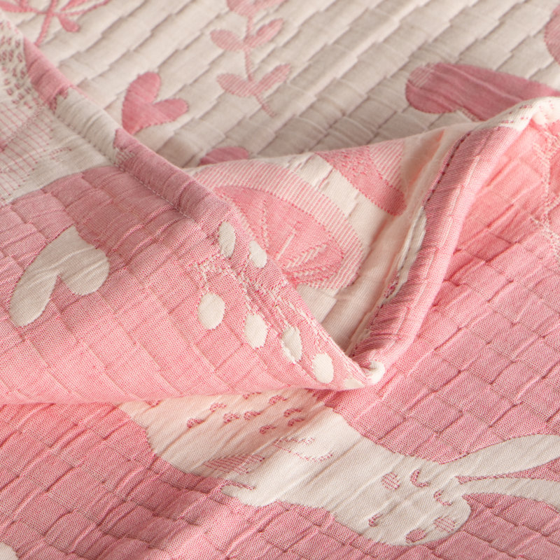 Couverture pour tout-petits 3 couches, couvertures en jacquard de coton mousseline - NTBAY, Hibou rose, Lit simple