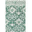 Tapis vert foncé / ivoire en laine touffeté à la main Evangely Damask-727324418