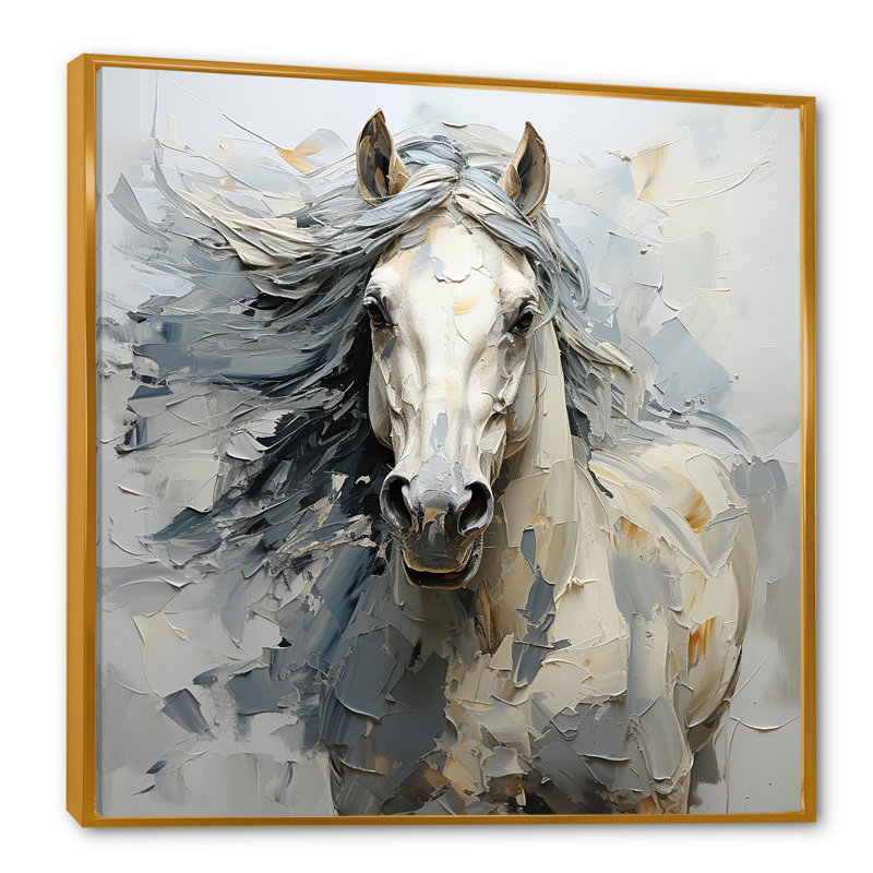 Fantaisie, cheval féminin I - impression sur toile, H 36 po x l 36 po x P 1,5 po, Cadre flottant doré