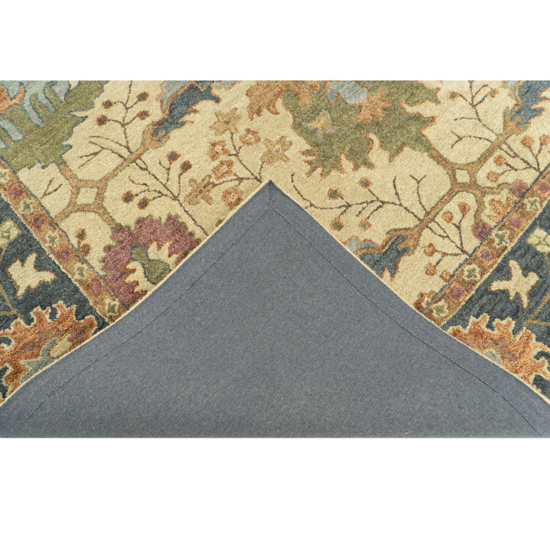 Tapis multicolore en laine touffeté à la main bleu clair, Rectangle 5' x 8'
