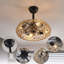 Ventilateur de plafond en corde de chanvre 19 "avec 4 ampoules, intensité variable, 7 pales, moteur à courant continu réversible.