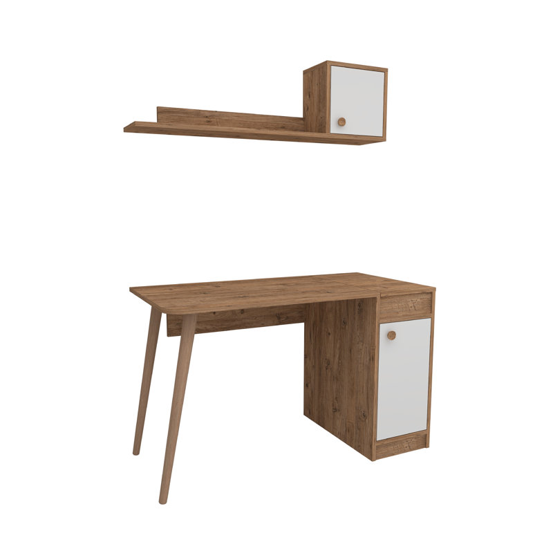 Ziva Computer Desk,  Atlantic Pine/White