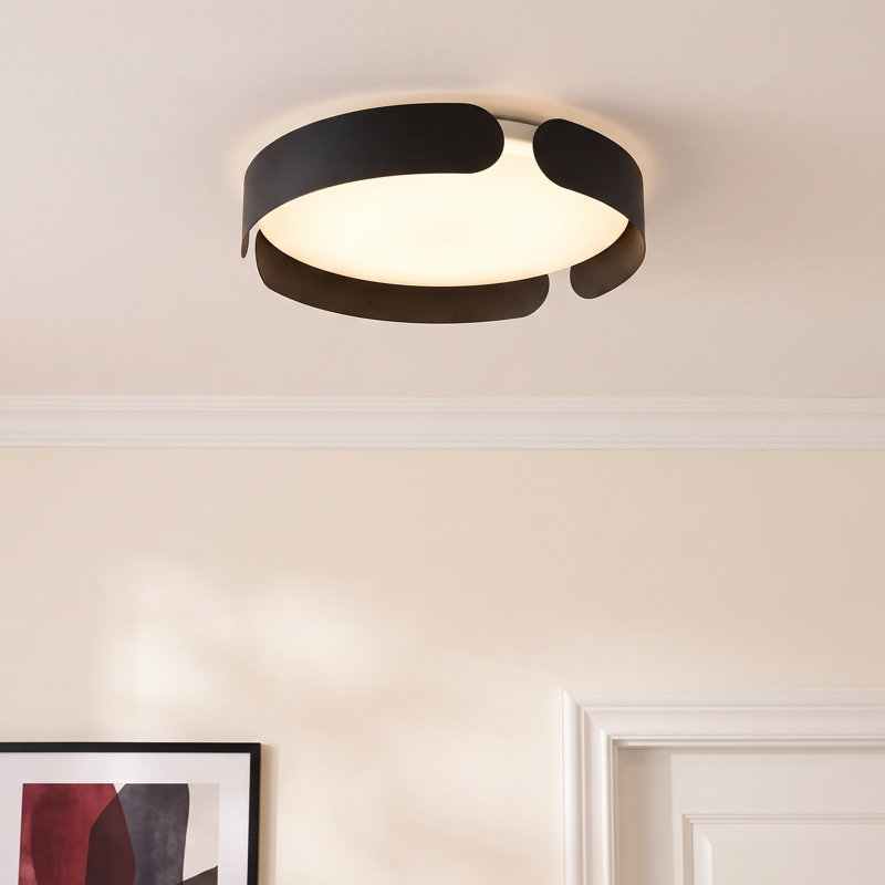 Narjis Acrylic LED Flush Mount, Black