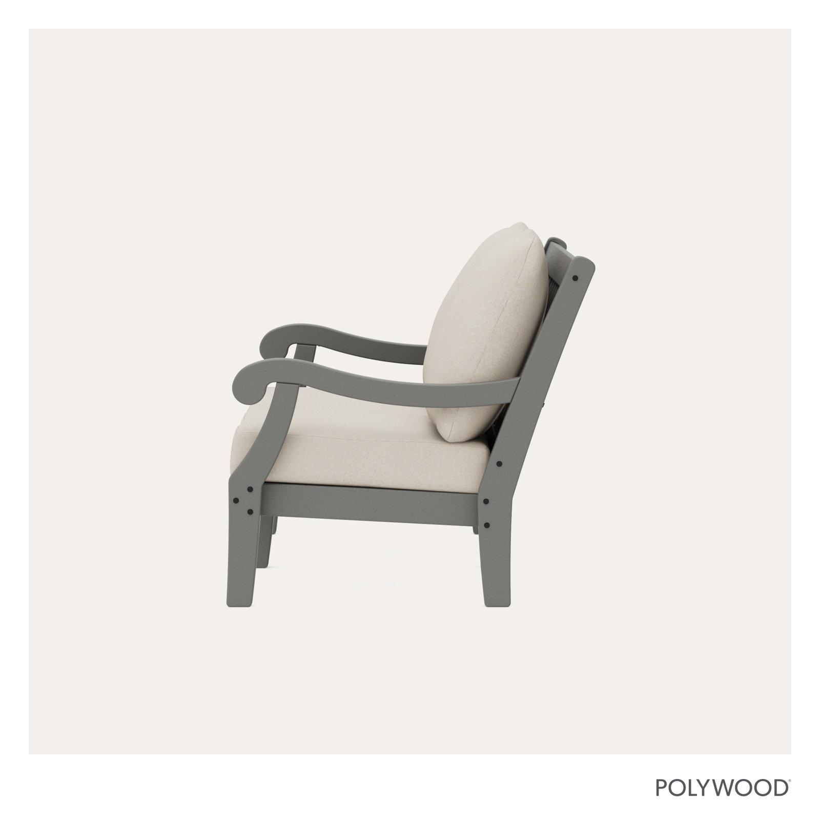 POLYWOOD® Verlyn 49" Patio Loveseat, Dune Burlap Cushion/Slate Gray Frame