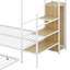 Lit superposé simple au-dessus d'un lit double en métal avec lit gigogne et échelle de rangement latérale-324078877