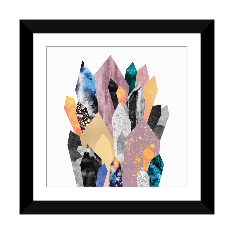Crystals, impression sur toile tendue, Papier d'art encadré noir, Blanc, H 24 po x l 24 po x P 1 po