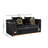 66" Luxury Velvet Loveseat With 4 Pillows & Golden Metal Decor-422084637