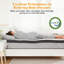 Surmatelas de 3 pouces avec dessus matelassé blanc, côtés en filet gris respirant, fermeté moyenne, housse amovible et lavable-600399470