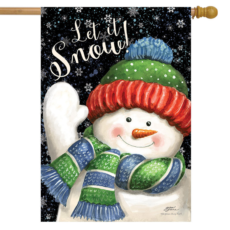 Drapeau Snow House Snowman