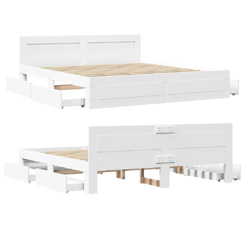 Storage Bed, Super King (6'), White