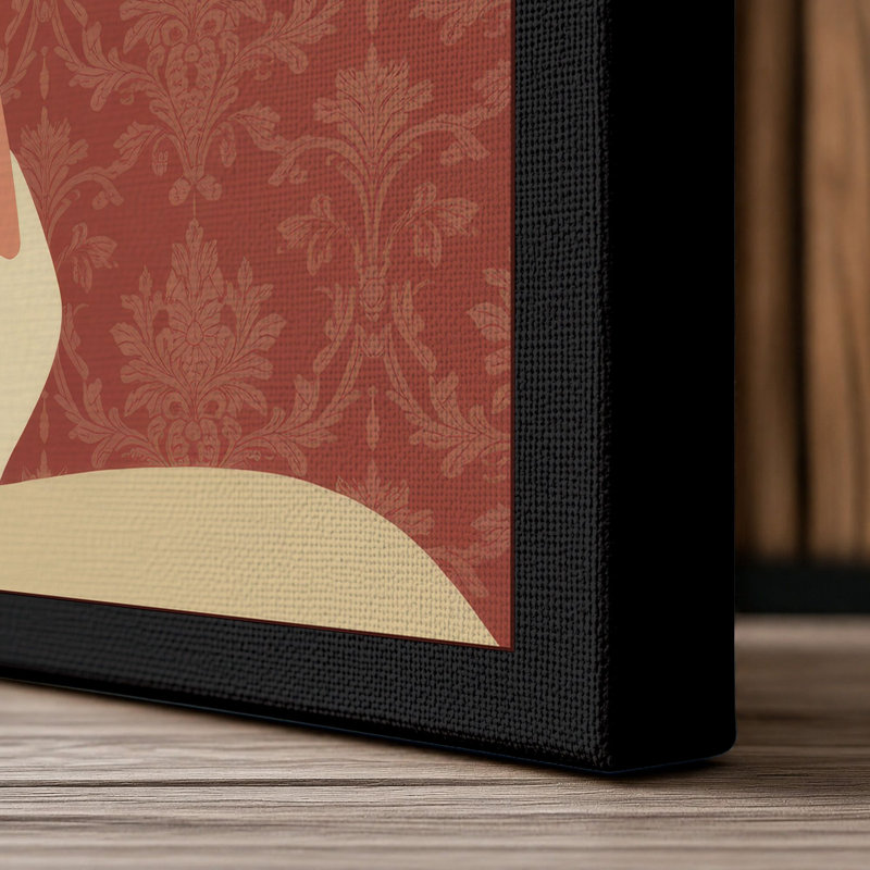 Profile in Terracotta Modern 1 Piece Wrapped Canvas Wall Art, 18x12 - 45.7 x 30.5 cm, Black Border