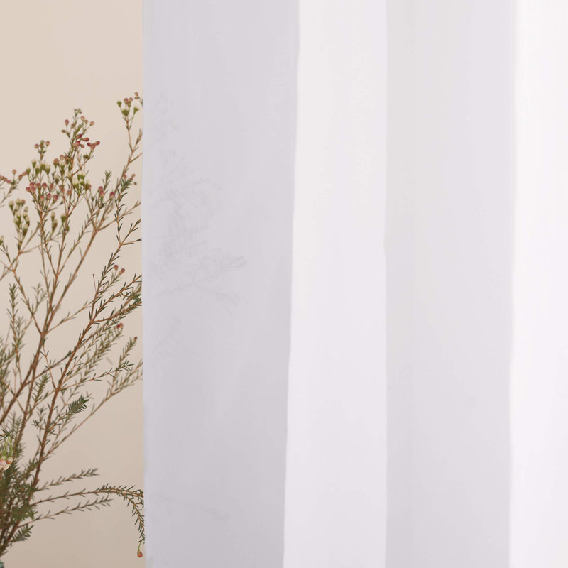 Gainsborough Sheer Curtain Pair, White, 52" W x 45" L
