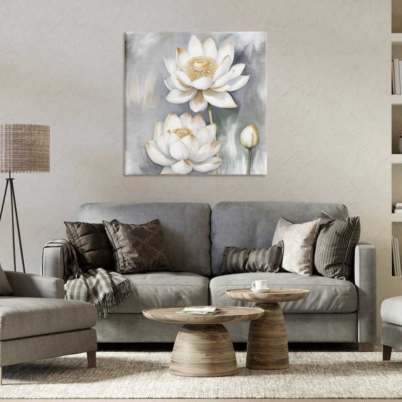 Art mural sur toile Lotus en herbe par Kim Allen, H 30 po x l 30 po