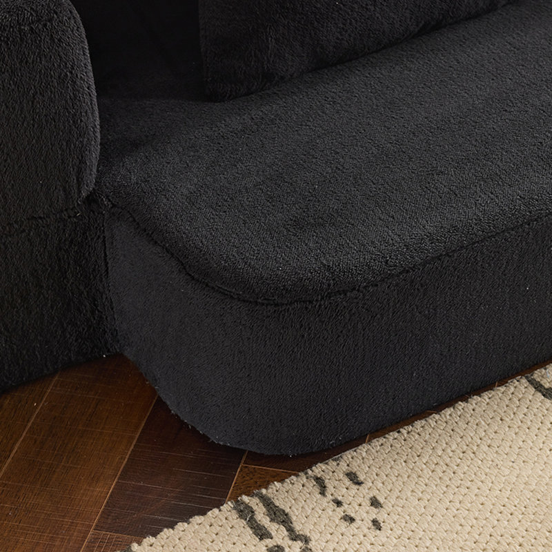 Canapé-lit convertible Lounger, Chenille noir