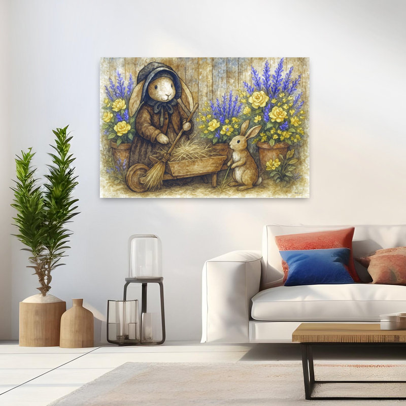 Art mural contemporain et romantique, H 32 po x l 48 po