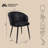 Looma Contemporary Modern Metal Vegan Leather Side Chair in Black-2084768092