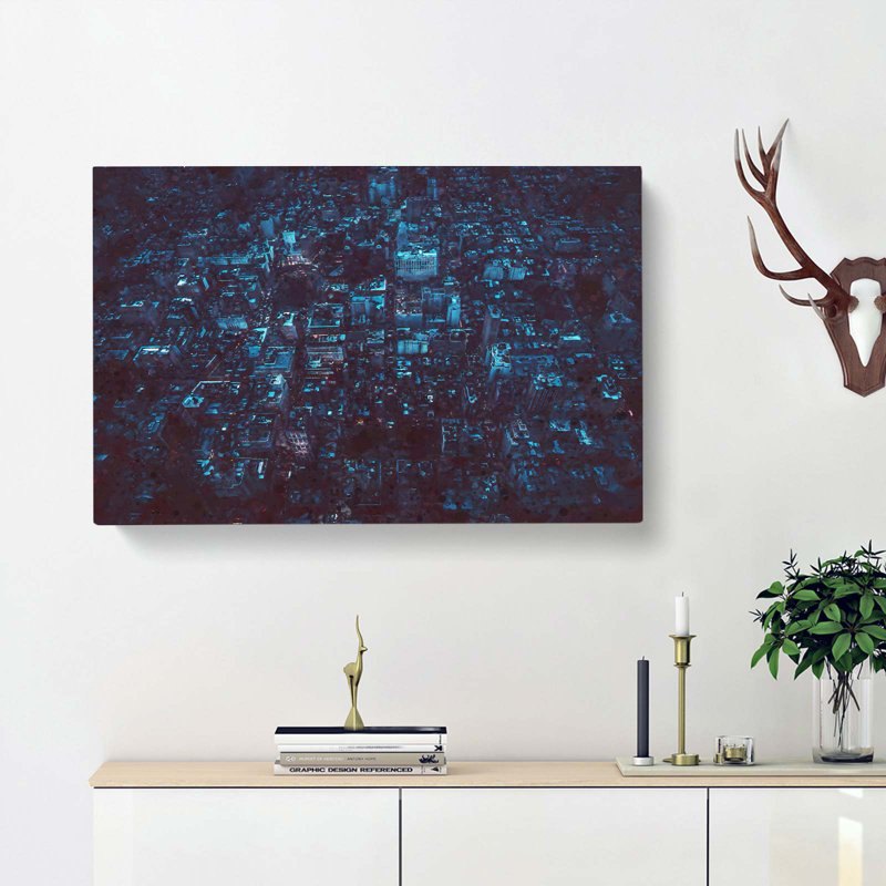 New York at Night - Wrapped Canvas Graphic Art Print, 50cm H x 76cm W x 3cm D