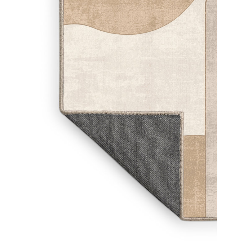 Tapis beige moelleux moelleux et moelleux Earls, Carré 8 pi