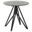 Table de bout ronde en ciment et bronze industriel