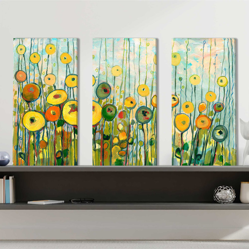 «Martini Poppies» par Jennifer Lommers, ensemble de 3 reproductions d'art sur toiles tendues, H 24 po x l 36 po x P 0,75 po