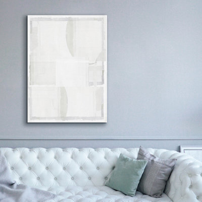  «White On White 4» par Cartissi, art mural sur toile, 40 po x 54 po