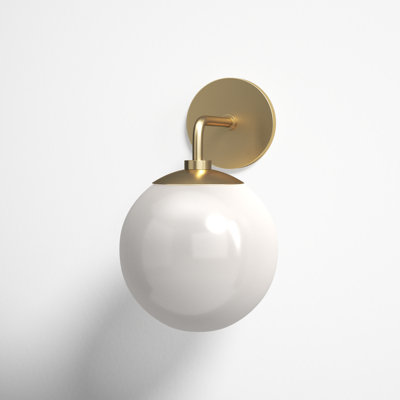 Luna Single Light Glass Steel Dimmable Armed Sconce