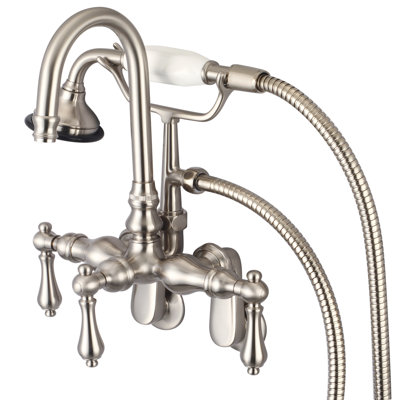 Stonington 3 Handle Wall Clawfoot Tub Faucet