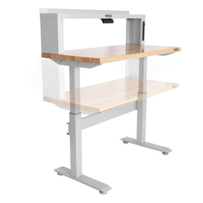 Adjustable Height Steel Standing Desk with Built-In Electrical Outlet