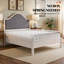 Solid Wood Platform Bed with Upholstered Headboard, Modern Design, No Box Spring Needed-1572118383-1572118378