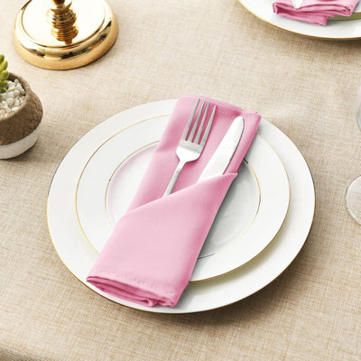 Ensemble de 6 serviettes de table lavables en tissu avec ourlet, idéales pour les restaurants, les mariages et les fêtes.