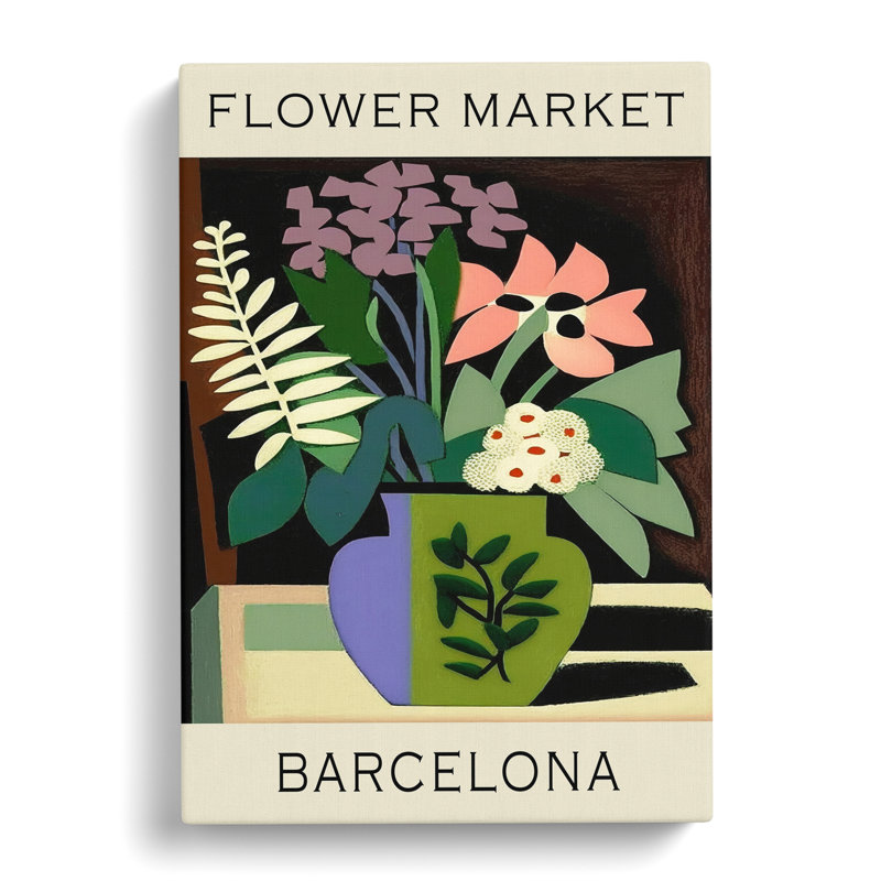 XMKTMKT-101 Barcelona Flower Market Exhibition No.5 - Wrapped Canvas Print, 50cm H x 35cm W x 3cm D